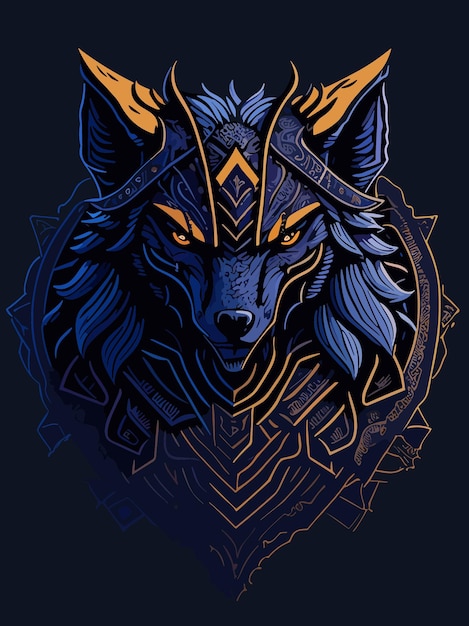 vector de ilustración de arte de perro asesino cazador enojado