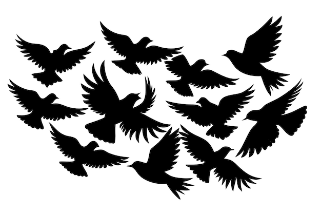 Vector y ilustración de aves voladoras