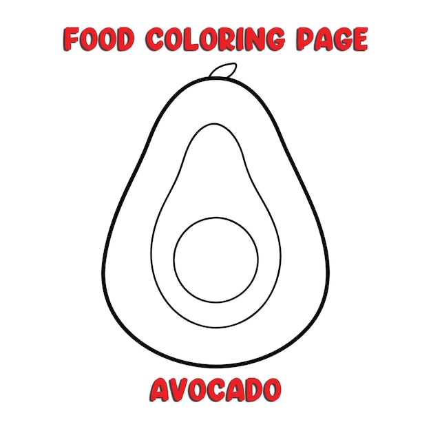 Vector de la ilustración de AVOCADO página de colorear para niños