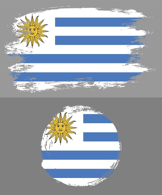 Vector vector de ilustración de la bandera nacional de uruguay