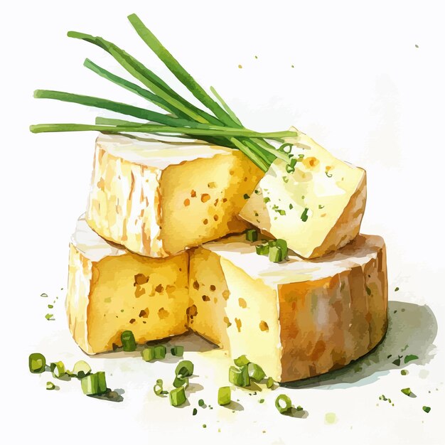 Vector de ilustración de bloques de queso aislado sobre un fondo blanco