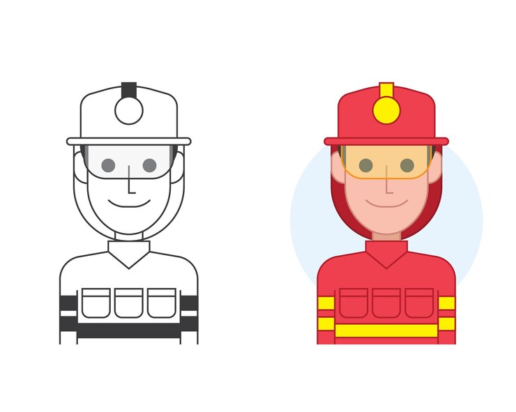 Vector vector de ilustración de bombero