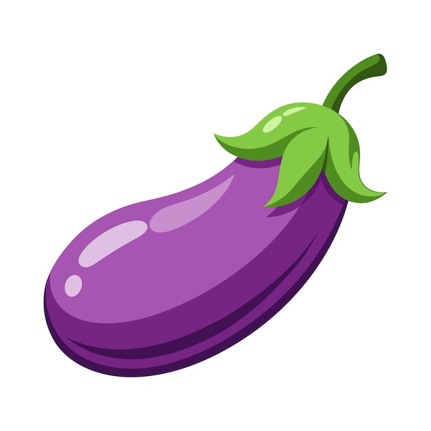 Vector de una ilustración de Brinjal en blanco