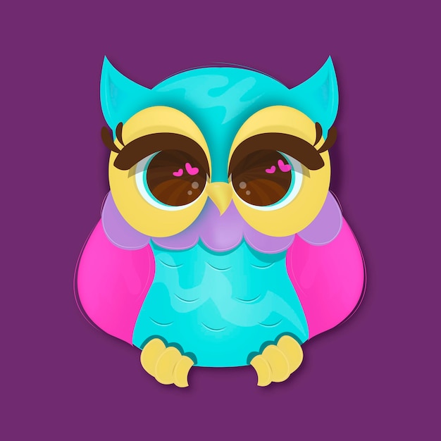Vector de ilustración de búho lindo