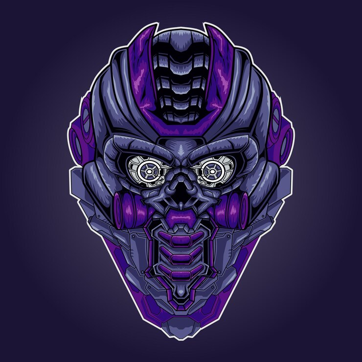 Vector vector de ilustración de cabeza mecha