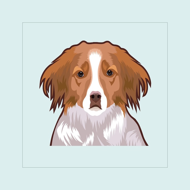 Vector de ilustración de la cabeza de perro de Bretaña