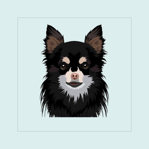 Vector de ilustración de la cabeza de perro de chihuahua