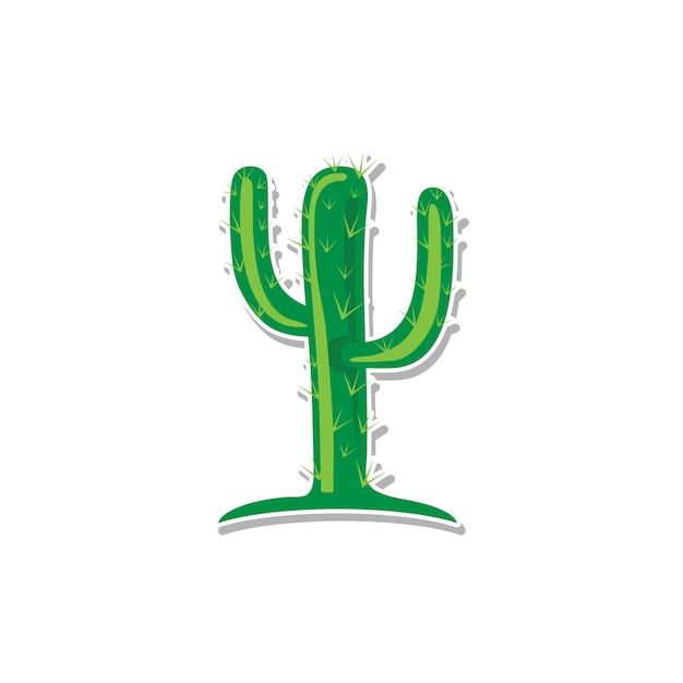 Vector de ilustración de cactus verde simple