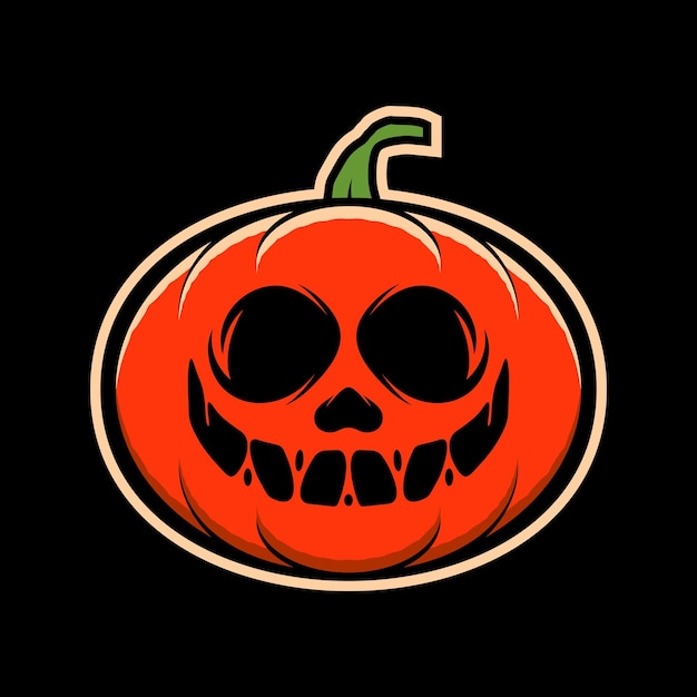 Vector de ilustración de calabaza de halloween plana