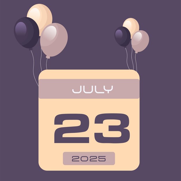 Vector de ilustración del calendario de julio de 2026