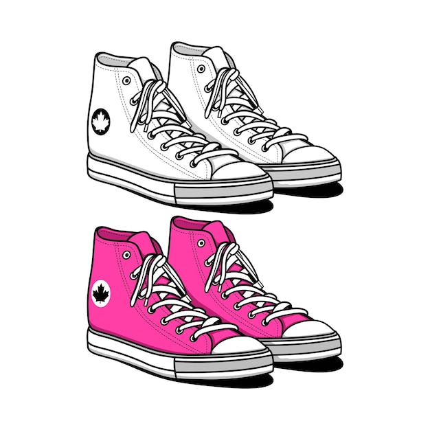 Vector y ilustración de calzado para zapatillas deportivas