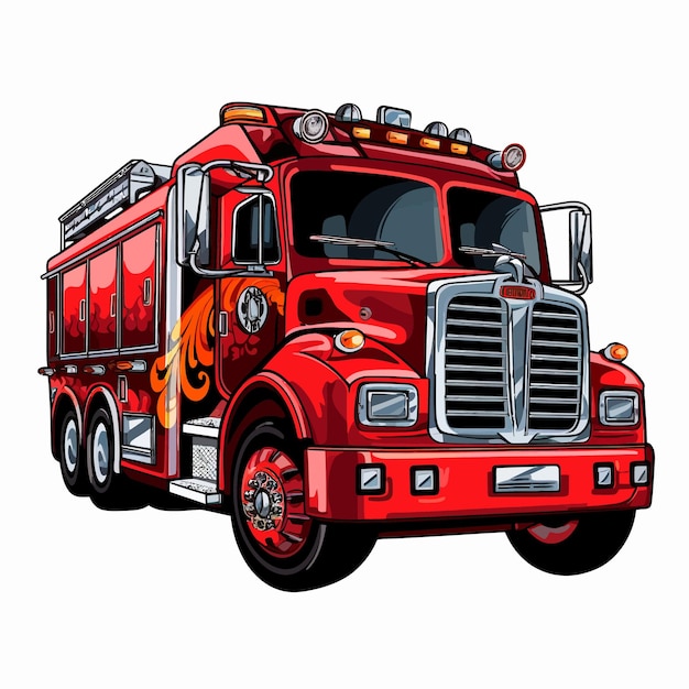 Vector vector de ilustración de camiones de bomberos