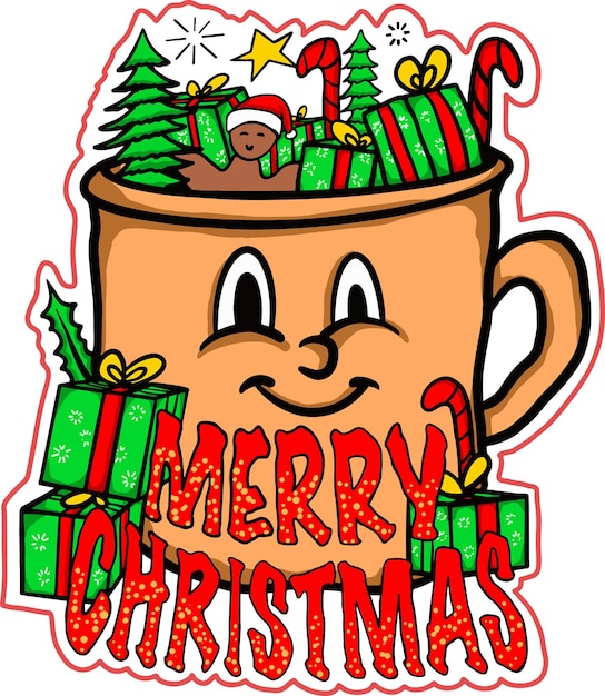 Vector de ilustración de caracteres de Navidad