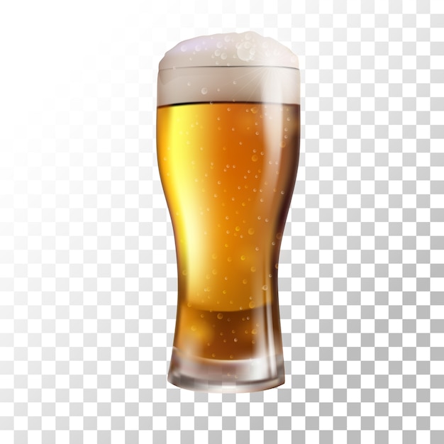 Vector ilustración cerveza fresca en el fondo transparente