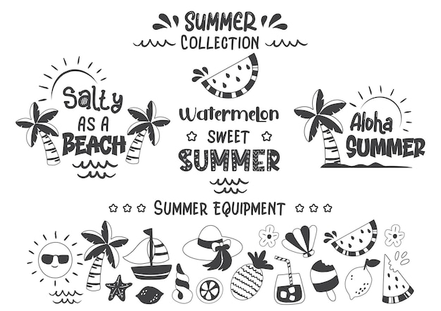 Vector de ilustración de cita de verano para banner, cartel, flyer