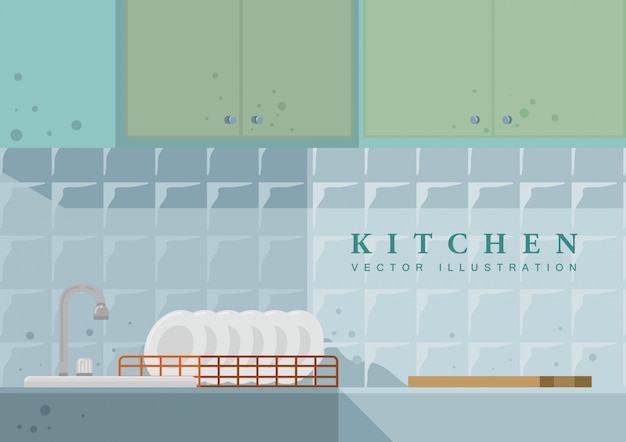 Vector de ilustración de cocina para el fondo