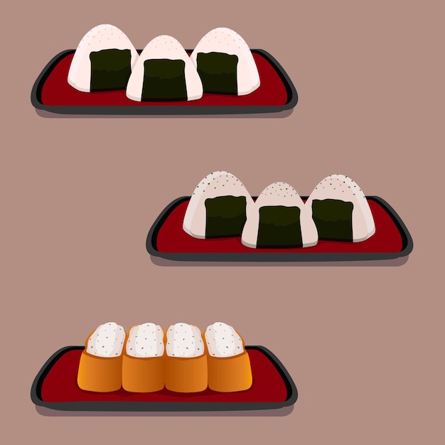 Vector de ilustración de cocina japonesa dibujado a mano