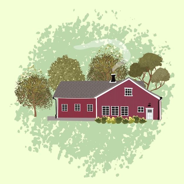 Vector vector ilustración colorida de casa en el elemento de estilo escandinavo para diseñar