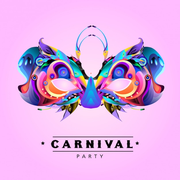 Vector ilustración colorida de máscara de carnaval