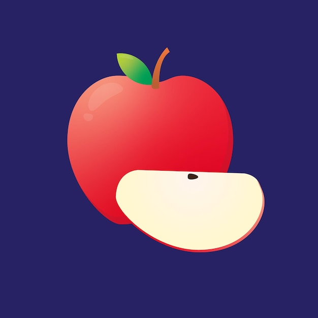 Vector vector de ilustración de la comida dulce de la manzana
