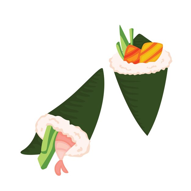 Vector de ilustración de comida japonesa sushi Clipart