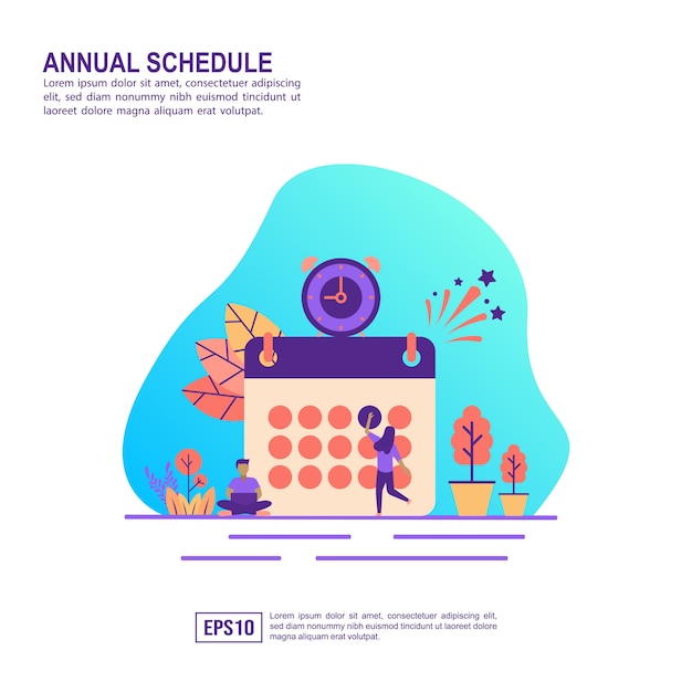 Vector ilustración concepto de horario anual