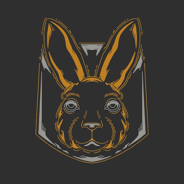 Vector de ilustración de conejo vector para camiseta conejo dibujado a mano para ropa