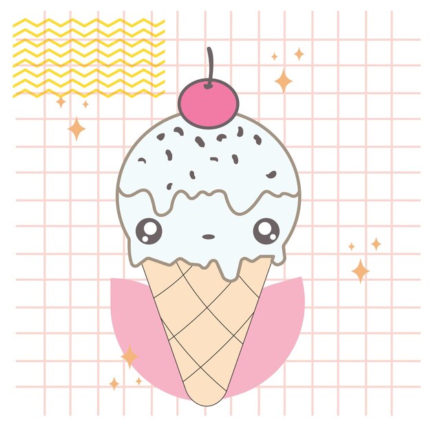 vector de ilustración de cono de helado