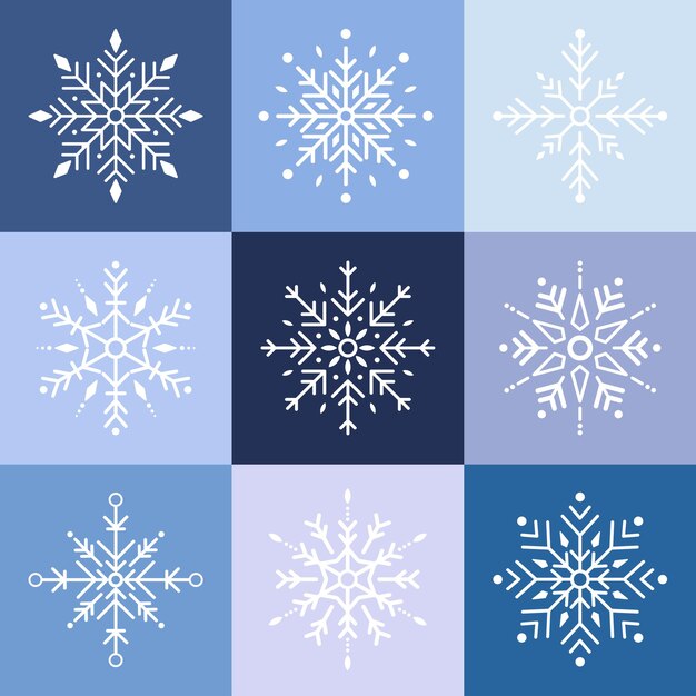 Vector de ilustración de copos de nieve de invierno