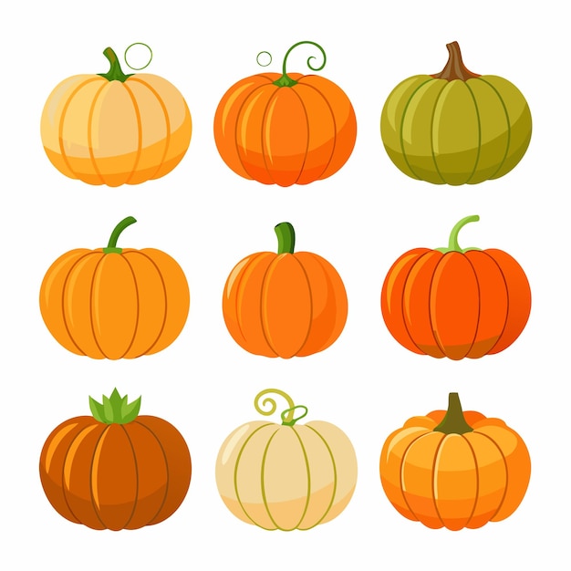 Vector de ilustración creativa de calabazas para el otoño y Halloween