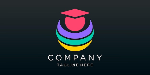 Vector de ilustración creativa de logotipo de educación global