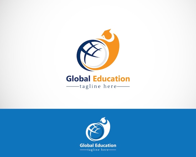 Vector de ilustración creativa de logotipo de educación global