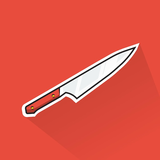 Vector de ilustración de cuchillo en diseño plano