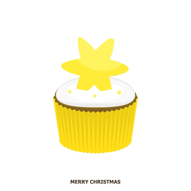 Vector de ilustración de cupcake estrella