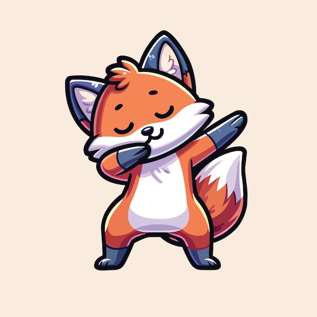 Vector de ilustración de Dabbing Fox