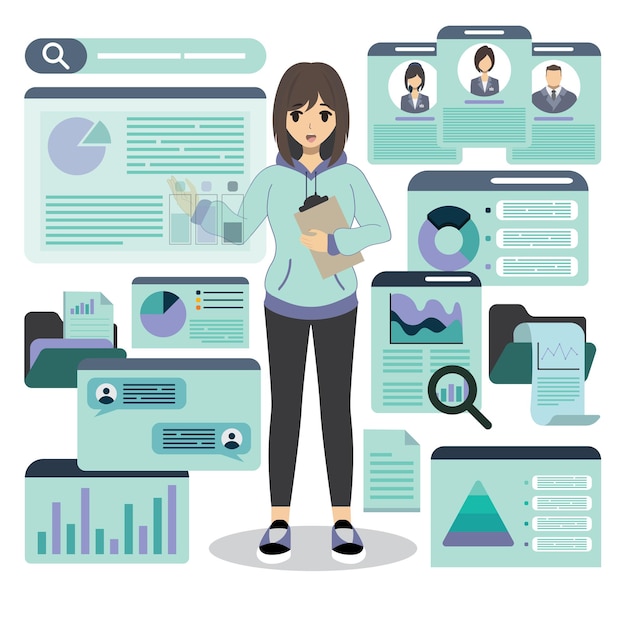 Vector de ilustración de los datos