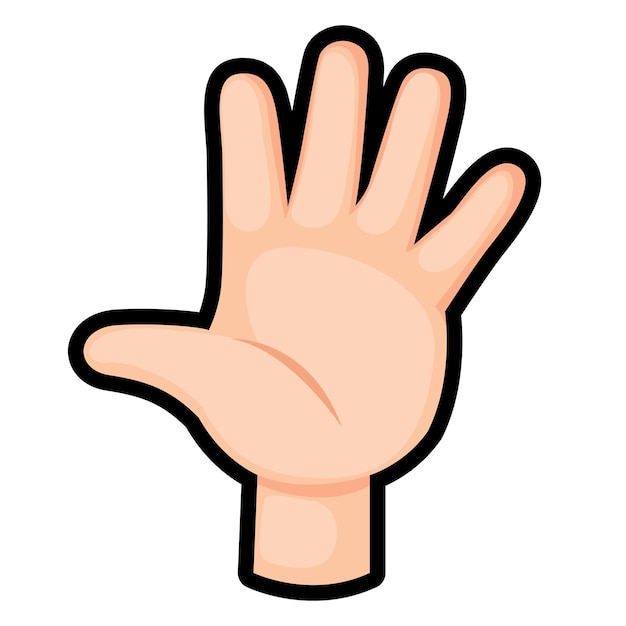 Vector de ilustración con el dedo de la mano número cinco