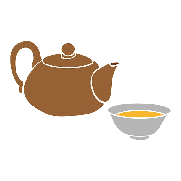 Vector de ilustración de degustación de té tradicional chino