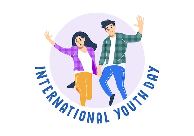 Vector de ilustración del día internacional de la juventud