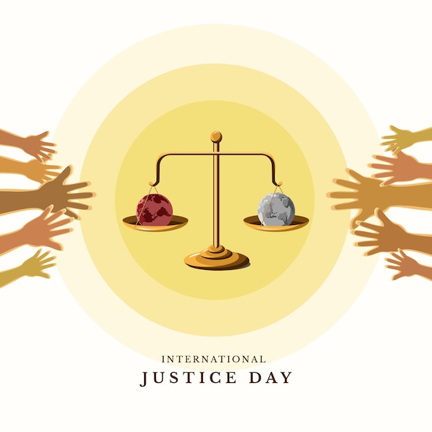 Vector de ilustración del día de la justicia internacional