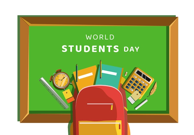 Vector de ilustración del día mundial de los estudiantes