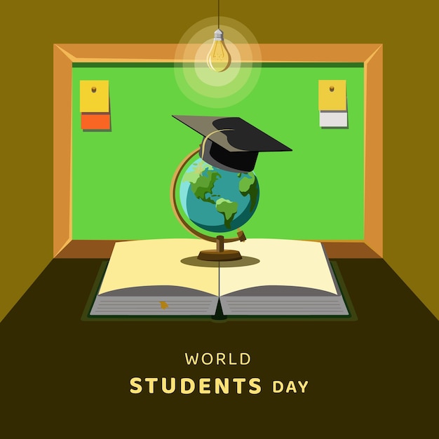 Vector de ilustración del día mundial de los estudiantes