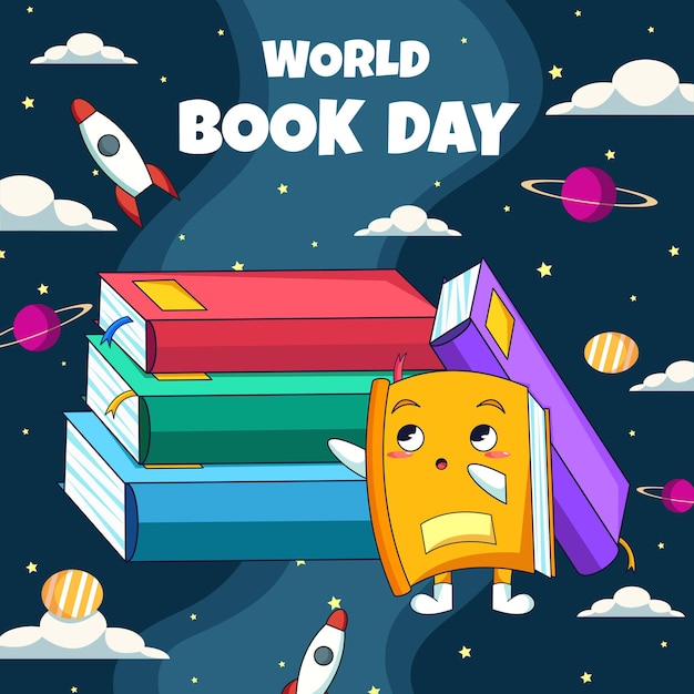 Vector de ilustración del día mundial del libro