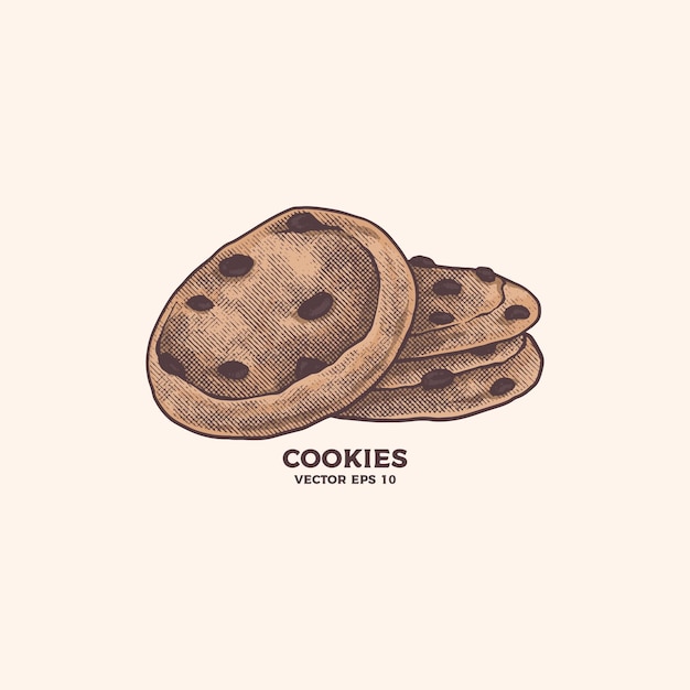 Vector de ilustración de dibujado a mano de galletas