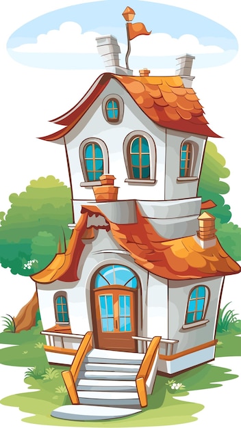 Vector de ilustración de dibujos animados de casas