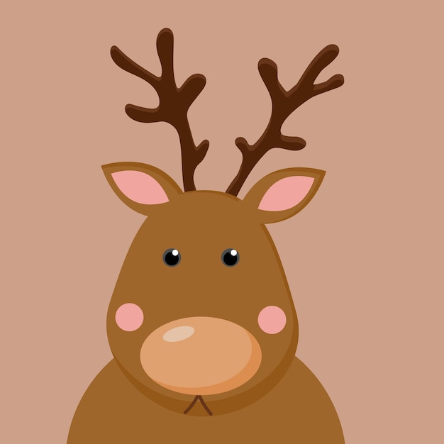 Vector vector ilustración de dibujos animados divertido y lindo de ciervos de navidad. vacaciones de año nuevo y tarjeta de navidad.