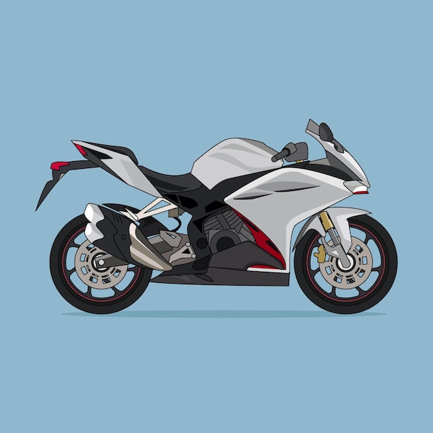 Vector de ilustración de diseño de motos de carreras de motos deportivas blancas