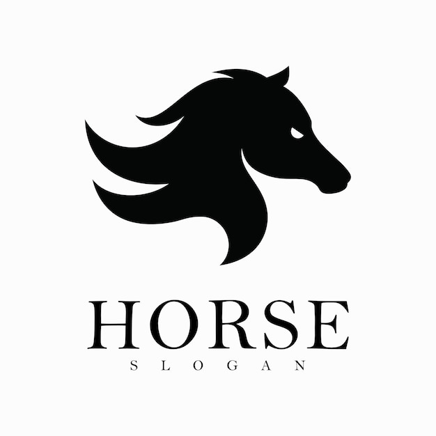Vector de ilustración de diseño de símbolo de logotipo de caballo abstracto