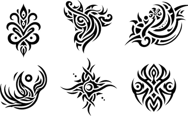 Vector de ilustración de diseño de tatuaje tribal