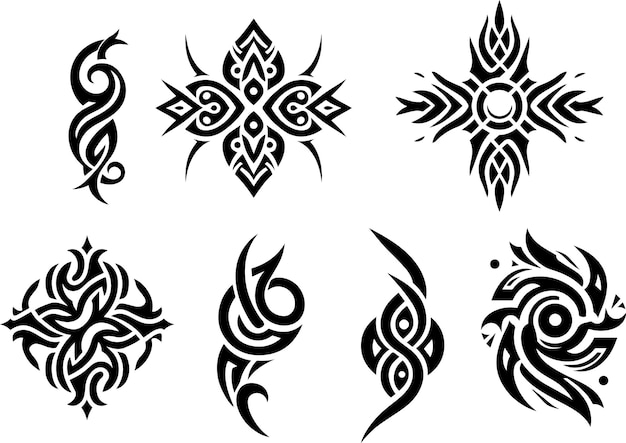 Vector vector de ilustración de diseño de tatuaje tribal